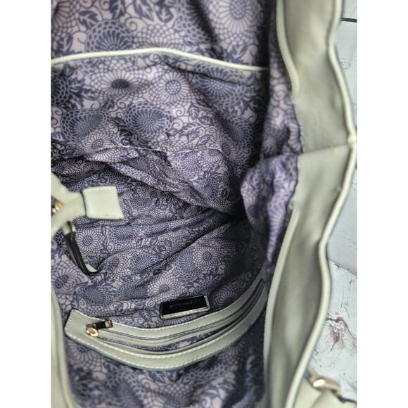 Moda Luxe Light Grayish Color Genuine Leather Hobo Bag Purse Handbag Tote READ - Picture 14 of 16